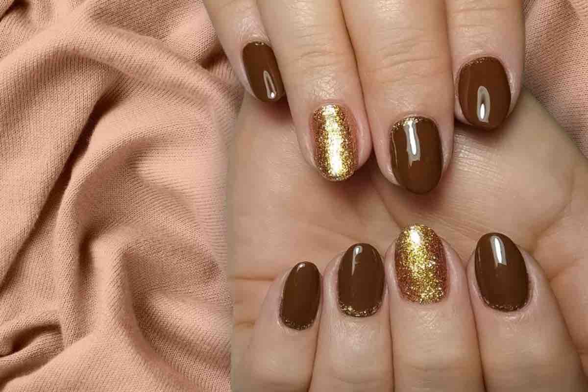Mocha Mousse nail art